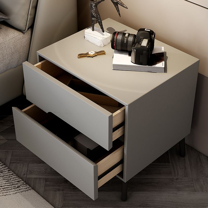 Contemporary Bedside Cabinet Leather Bed Nightstand with Drawers