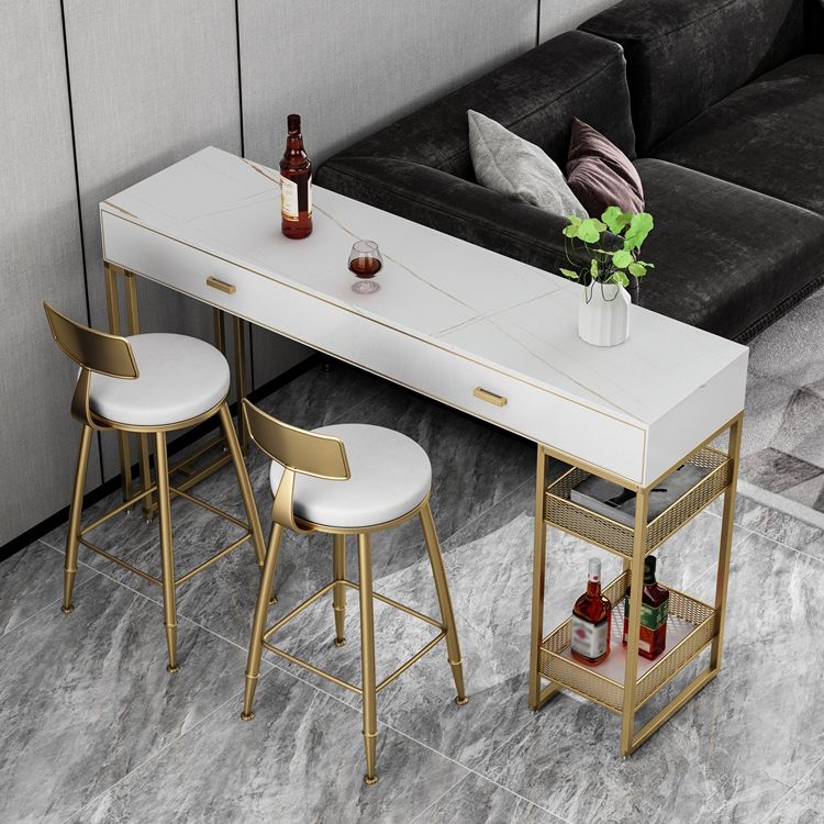 Stone Bar Dining Table Industrial Bar Dining Table with Sled Base