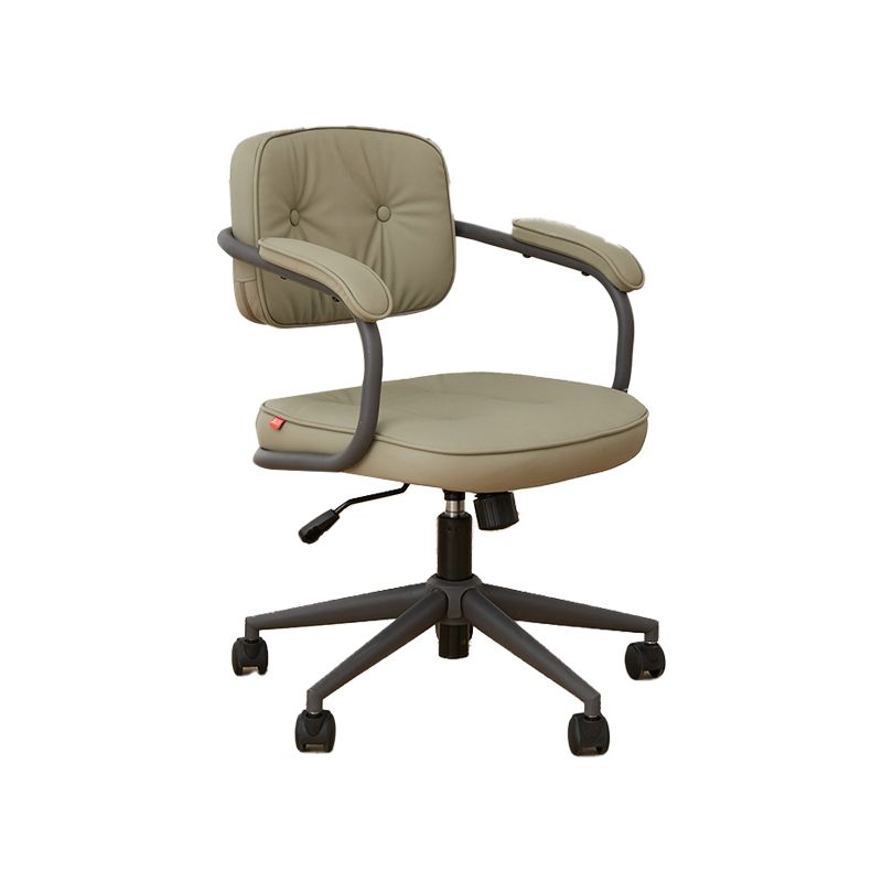 Modern Padded Arms Office Chair Tilt Mechanism Leather No Distressing Ergonomic Chair