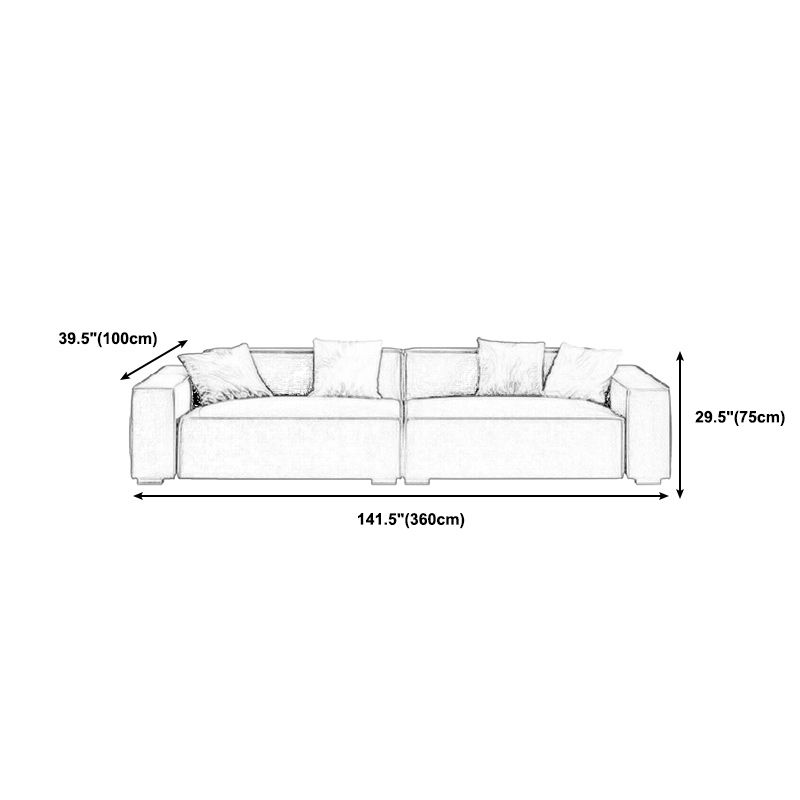 Transitional Modern Stain Resistant Tight Back Sofa 29.53"High Square Arm Sofa, Beige