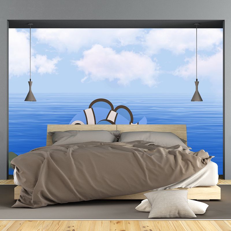 Illustration Cartoon Mural Wallpaper Environment Friendly for Kid's Bedroom