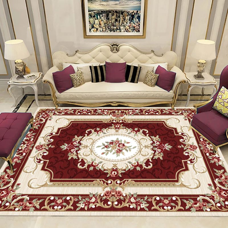 Colorida Patrón floral alfombra multicolor Ret Ret Rug Polyester Máquel La alfombra sin deslizamiento lavable para sala de estar para sala de estar
