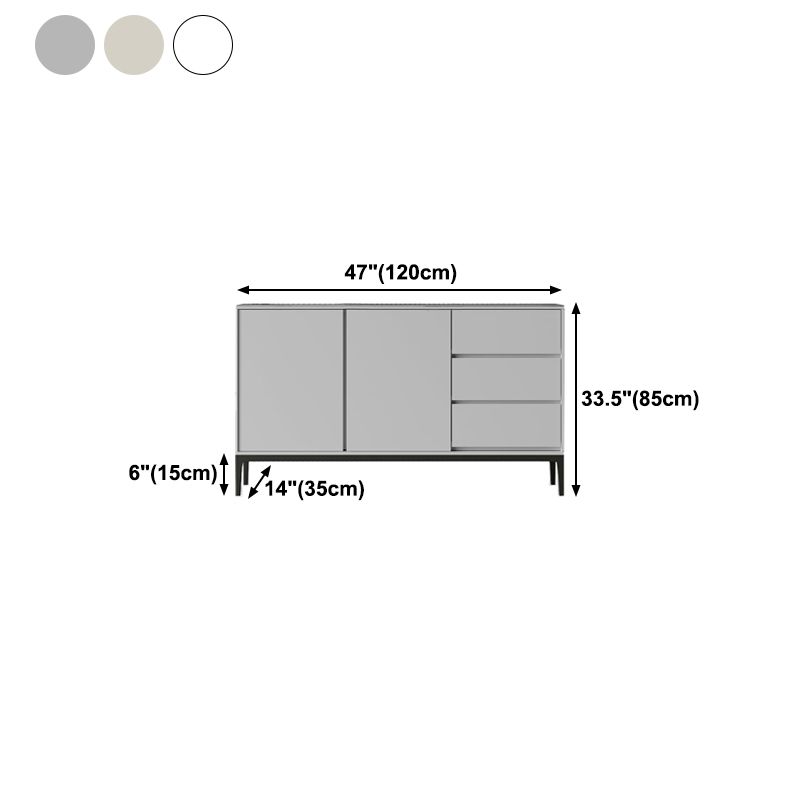 Contemporary Stone Sideboard 3-Drawer and 2-Door Dining Room Sideboard