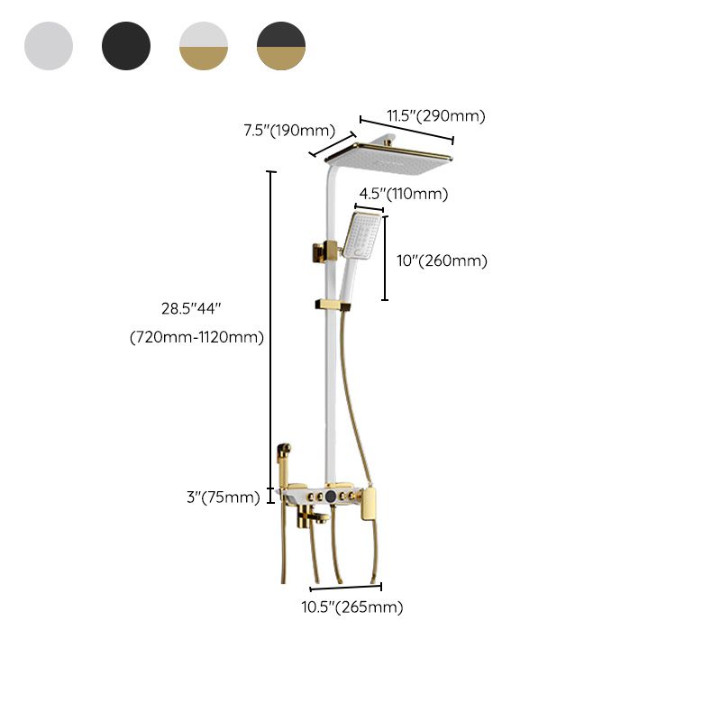 Slide Bar Shower System Adjustable Spray Pattern Shower Head Combo