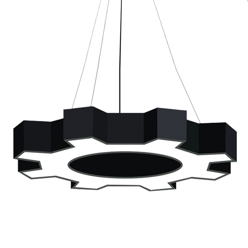 Geometric LED Pendant Light Modern Metal Hanging Pendant for Office Meeting Room