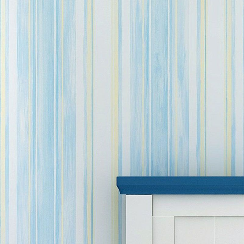 Vertical Stripes Wallpaper Roll for Boy's or Girl's Bedroom, Soft Color, 57.1 sq ft.