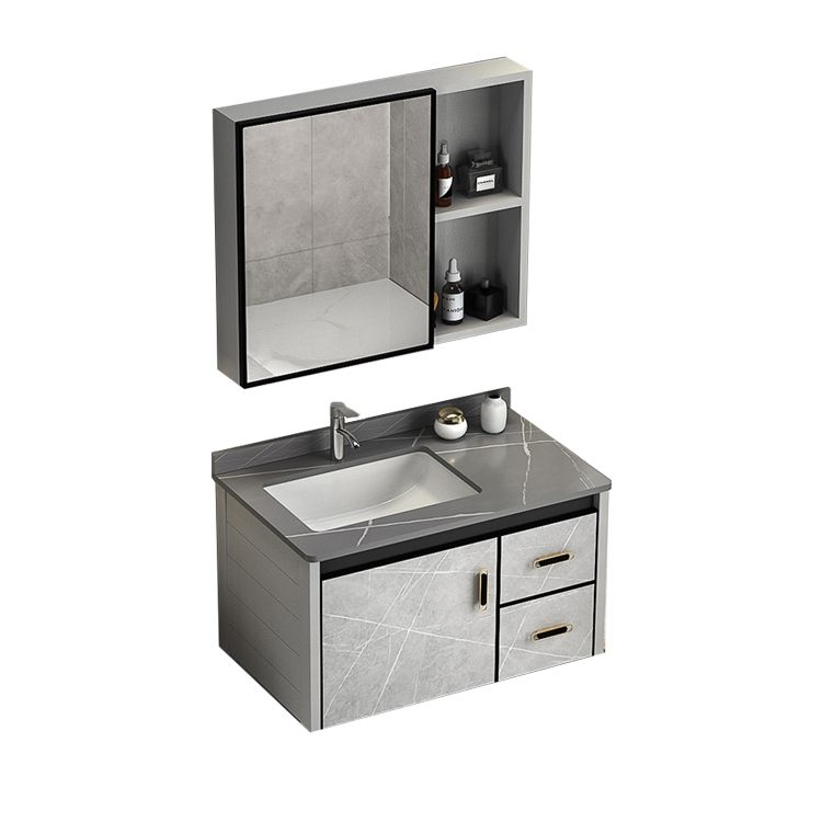 Modern Metal Sink Vanity Wood Wall Mount Faucet Included Bathroom Vanity