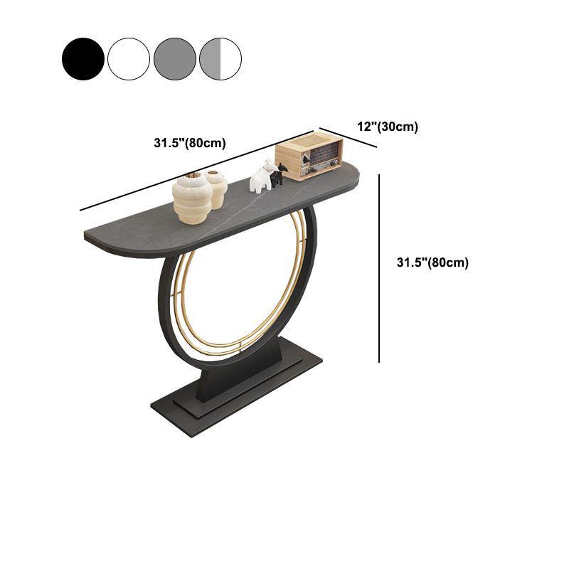 Glam Hall Scratch Resistant Stain Resistant Half Moon Slate Console