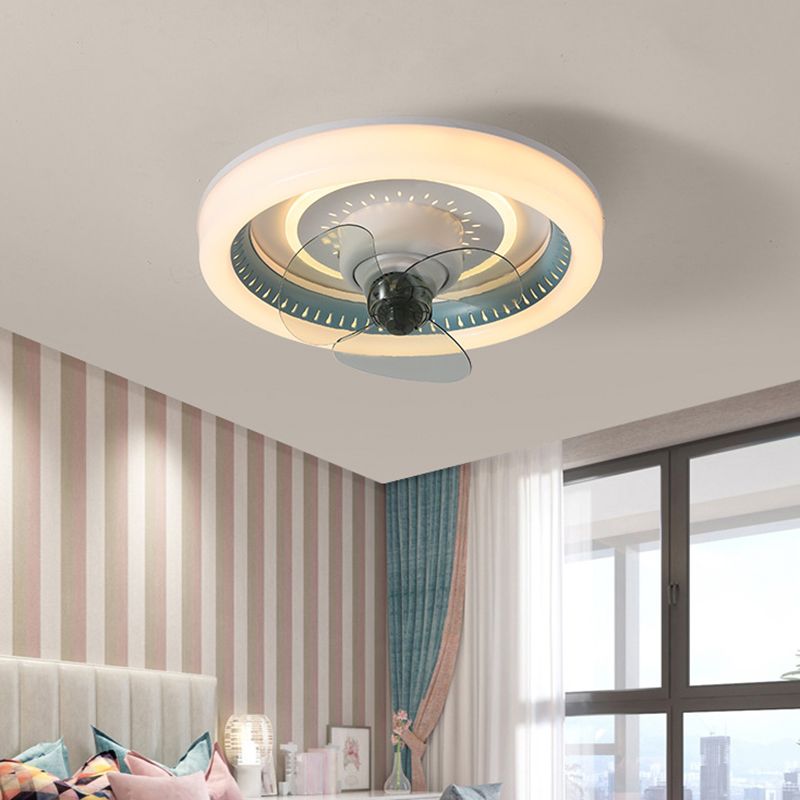 3-Blade LED Ceiling Fan Modernism Polish Finish Fan with Light for Room