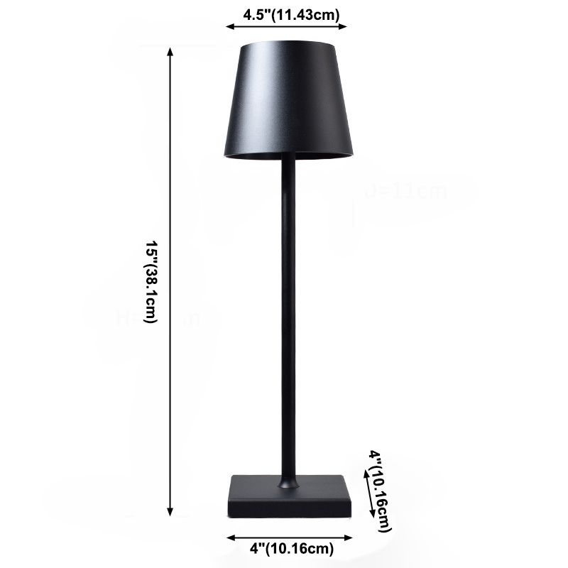 Metal Table Lamp with Touch Control, Cylinder Shade Table Light for Desk