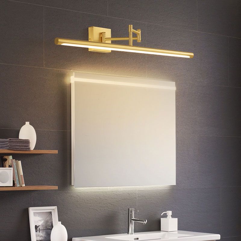 Lámpara de pared contemporánea de pared de tocador de tocador de metal lineal para el baño