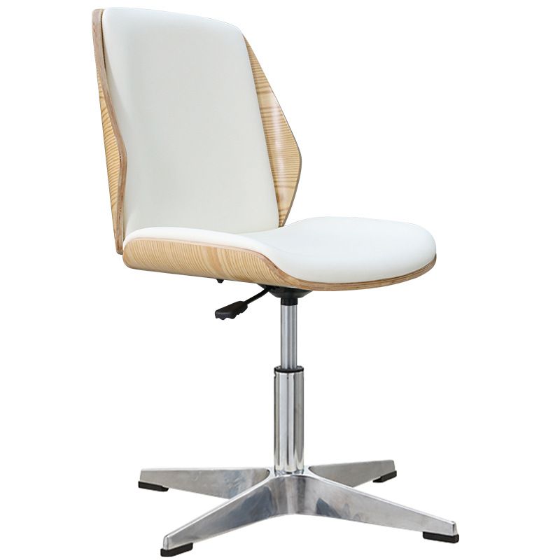 Armless Conference Chair with Chrome Frame Modern Leather Office Chair