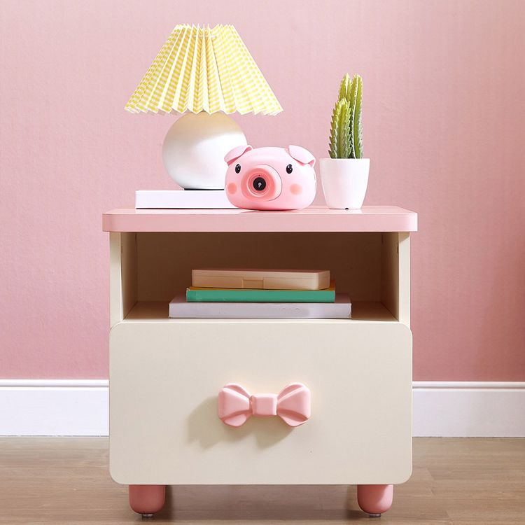 Modern Kids Bedside Table Princess Kids Nightstand with Open Cubby