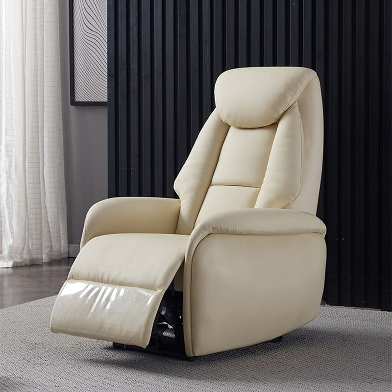 Glam Genuine Leather Recliner Chair Solid Color Standard Recliner
