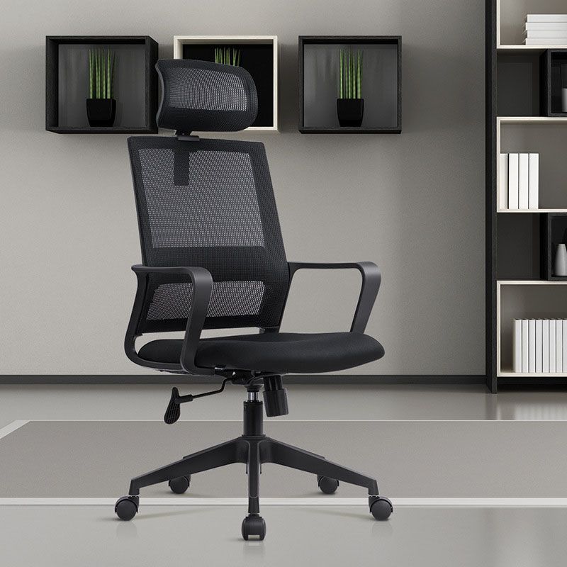 Black Mesh Office Chair Home Rotatable Desk Chair with Wheels