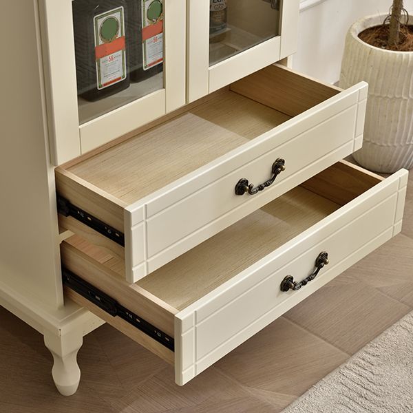 Matte Finish Wooden Floor Wine Holder with Storage for Dining Room