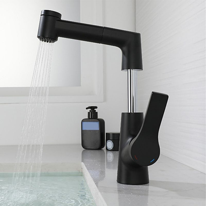 Modern Pull-out Faucet Single Lever Handle Faucet for Bathroom