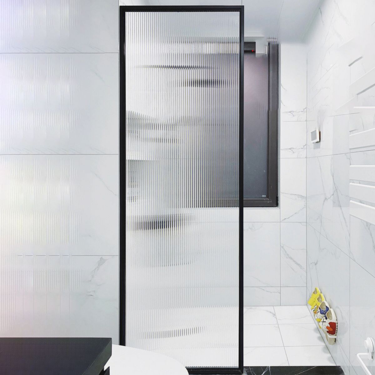 Tempered Glass Fixed Shower Screen with Extremely Narrow Stainless Steel Frame