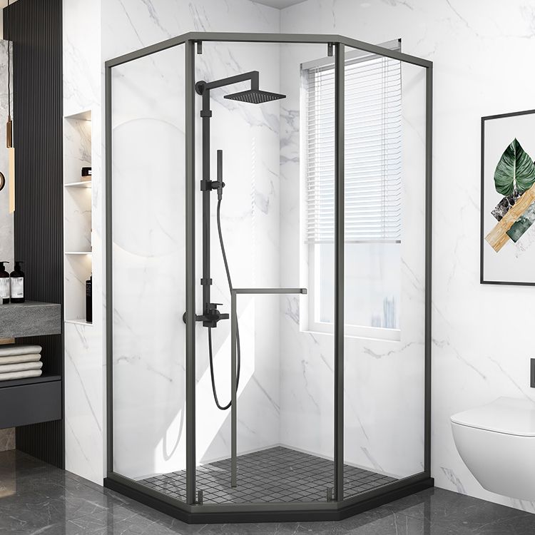 Modern Shower Enclosure Tempered Glass Corner with Door Handle Shower Stall