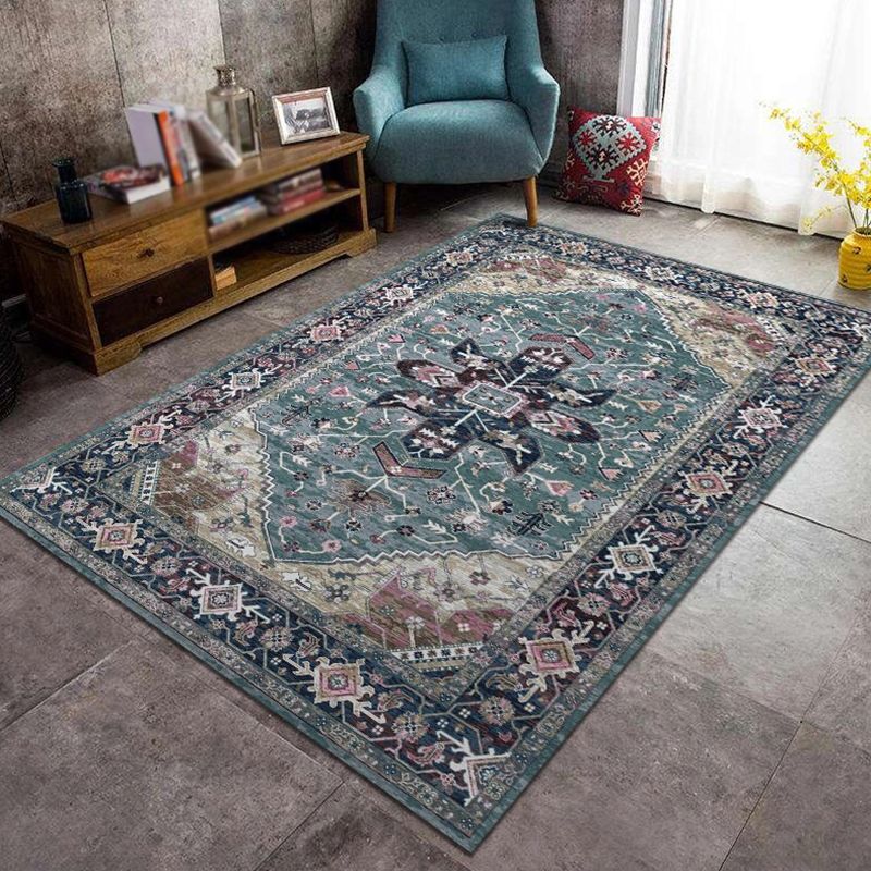 Multicolor Shabby Chic Rug Polyester Carpet Tribal Classicism Indoor Rug Easy Care for Living Room