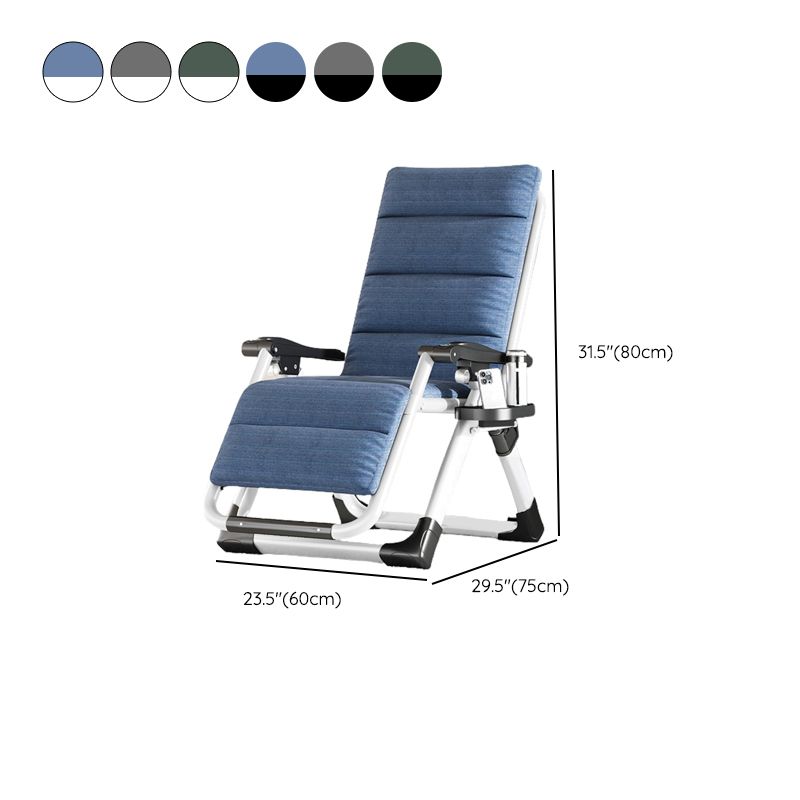 Contemporary Standard Recliner with Upholstery and Metal Base