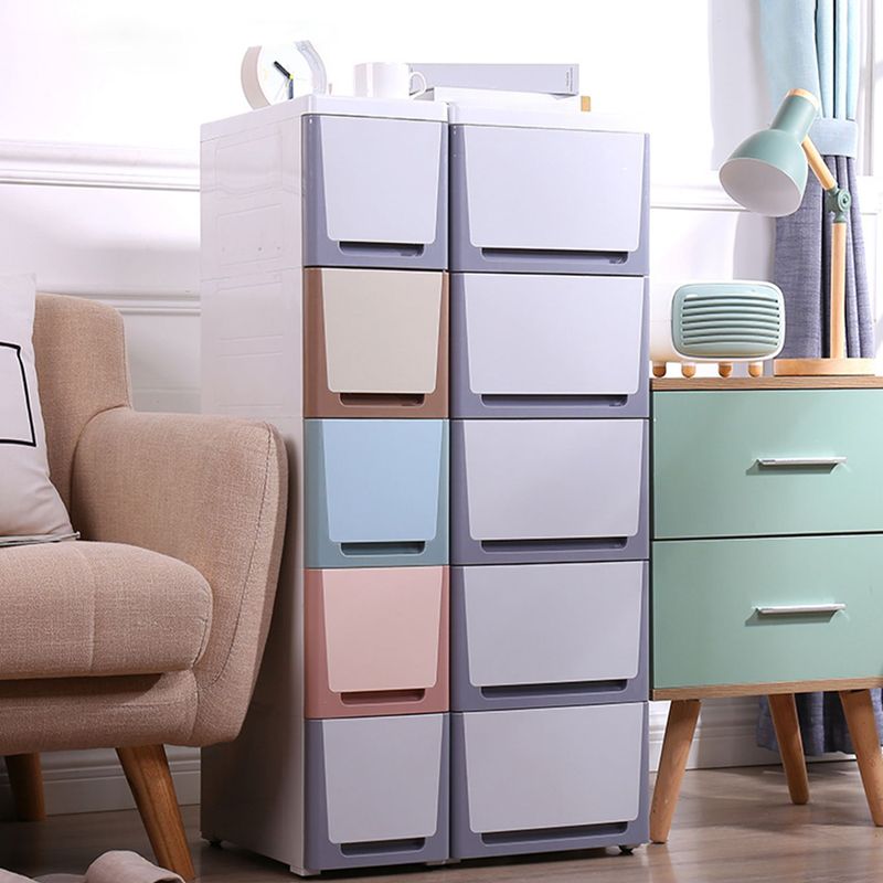 Scandinavian Vertical Baby Dresser Plastic Kids Furniture with Drawers for Bedroom