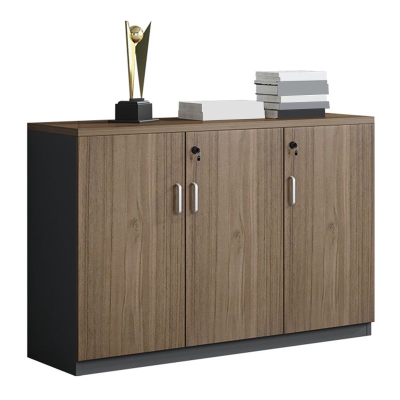 Walnut File Cabinet Storage Shelves Lateral File Cabinet with Locking Drawers