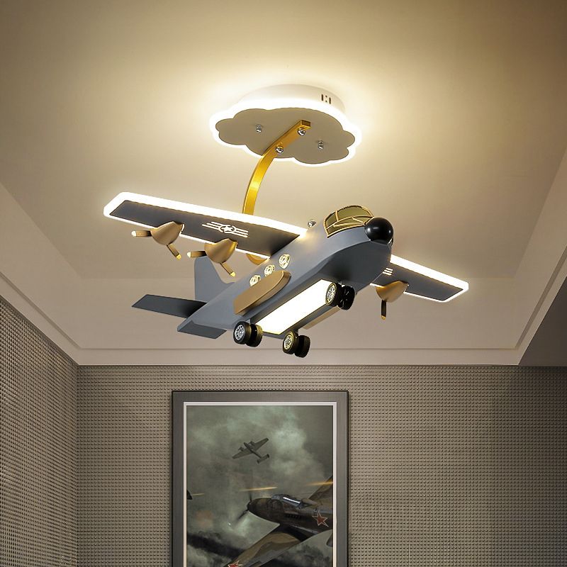 Modern LED Ceiling Lamp Plane Shade Flush Mount Light Fixture for Kids' Room