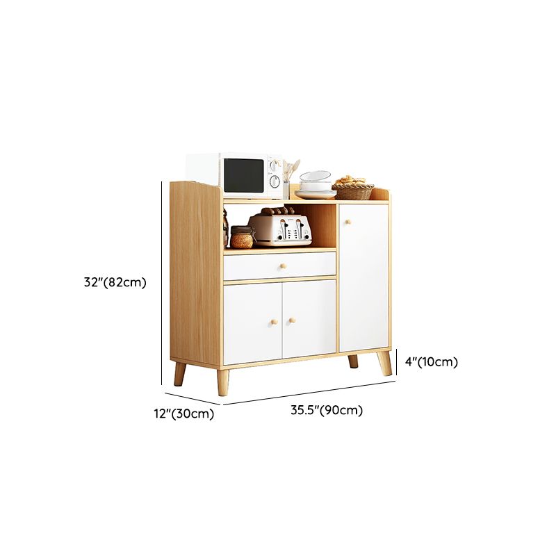 Modern Style Dining Server Engineered Wood Server with Open Storage