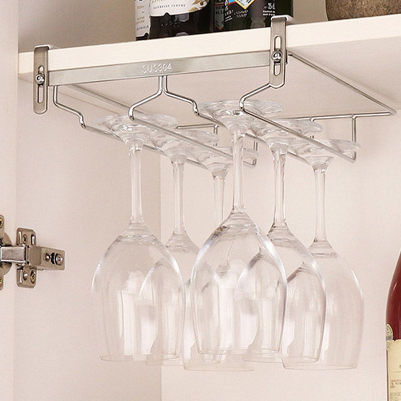 Contemporary Hanging Glass Rack Stainless Steel Glass Rack for Kitchen