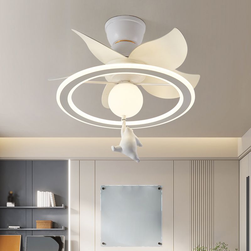 Unique Shape Metal Ceiling Fan Lighting Kids Style 2 Light Ceiling Fan Lamps