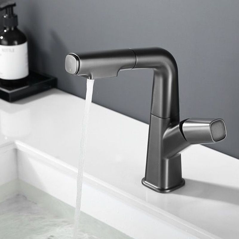 Modern Vessel Faucet Brass Lever Handles Swivel Spout Bathroom Sink Faucet