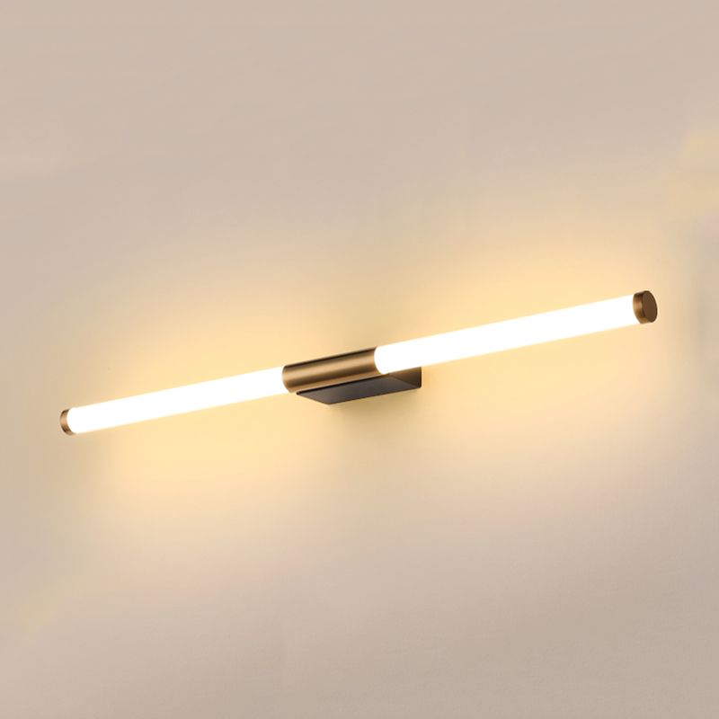 Modern Metal Wall Sconce Linear Shape Vanity Lamp with Plastic Shade