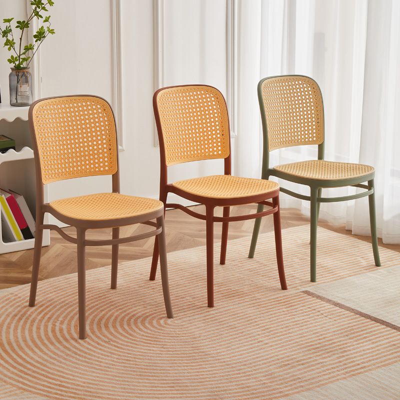 Contemporary Dining Side Chair with Metal Legs Stacking Side Chair