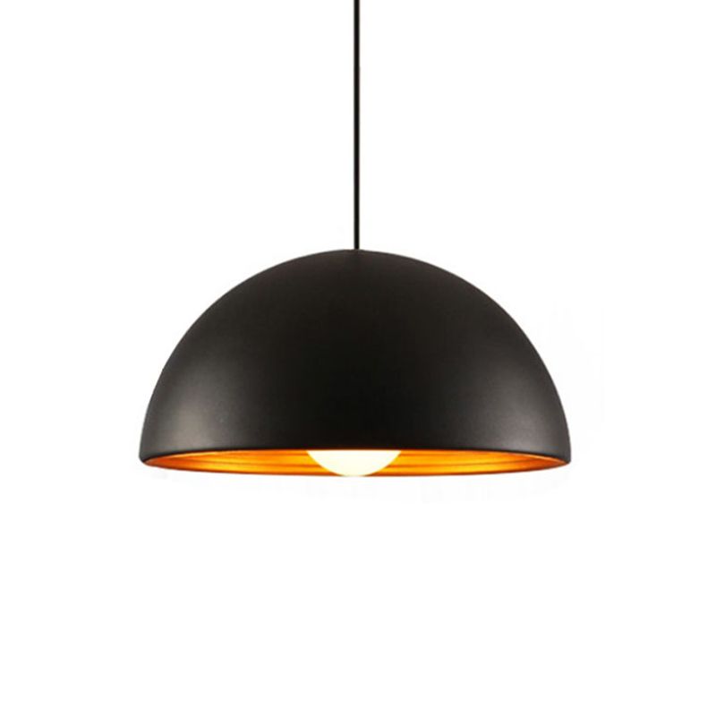 Hemisphäre Esszimmer Suspension Lampe Industrial Metall 1 Licht nach unten Beleuchtung Anhänger