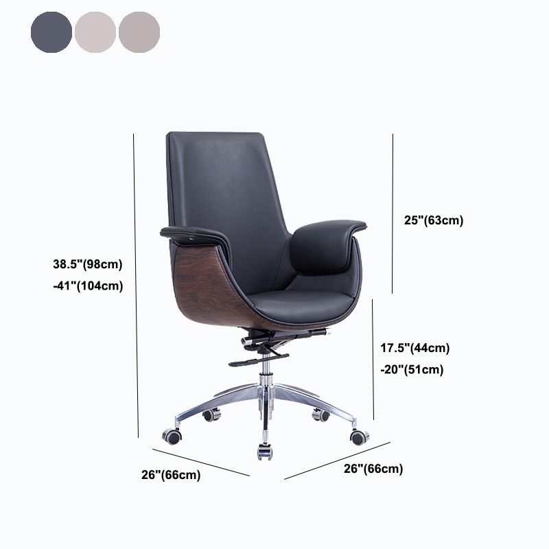 Metal Frame Office Chair Upholstered Arm High / Mid Back Task Chair with Wheels