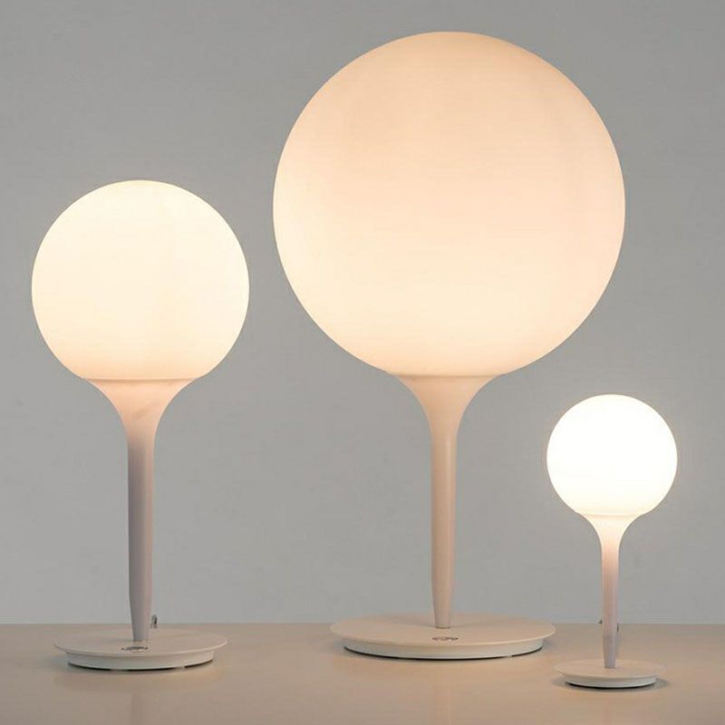 Lampe nocturne en forme de ballon nordique givré en verre blanc simple table d'étude lumière en blanc