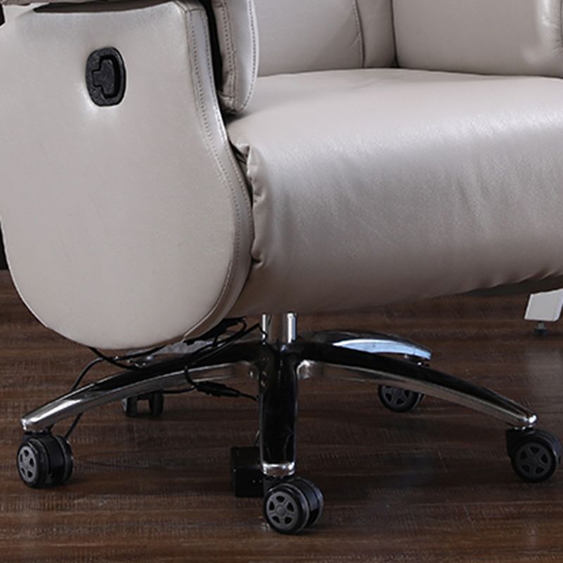 Swivel Manual Standard Recliner Solid Color Faux Leather Recliner Chair