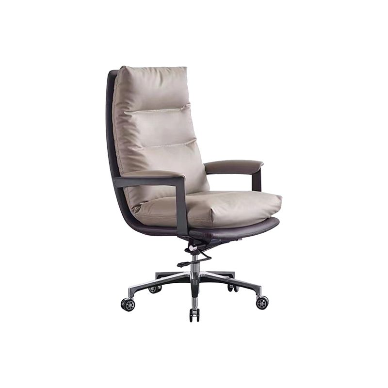 Contemporary Office Chair Adjustable Seat Height Leather Leather Executive Chair