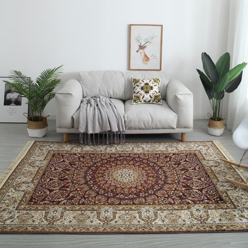 Tapis d'impression du médaillon marocain tapis de support en polyester tapis non glissant pour le salon