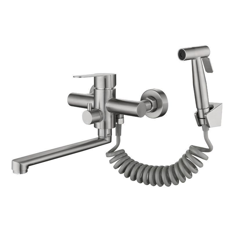 Contemporary Bridge-Style Kitchen Faucet Low Profile with Side Spray