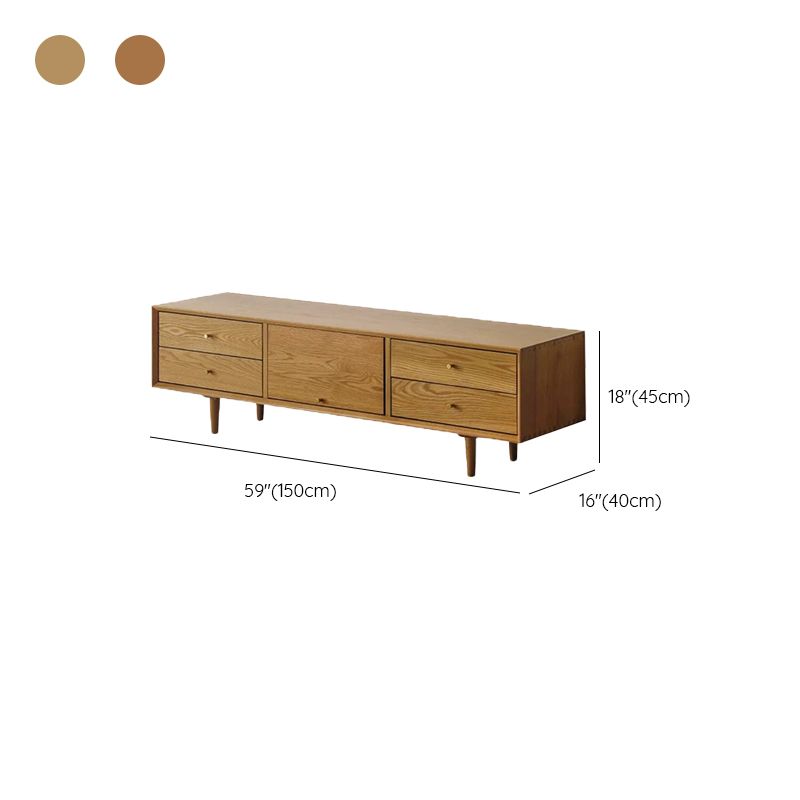 Solid Wood TV Media Console Glam TV Stand Console with Drawers