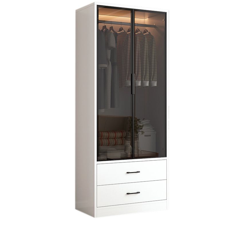 Manufactured Wood Kid's Wardrobe Contemporary White Kids Closet with Storage Drawers