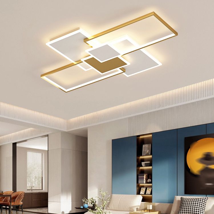 Geometric LED Flush Mount Lighting Modern Metal Ceiling Light