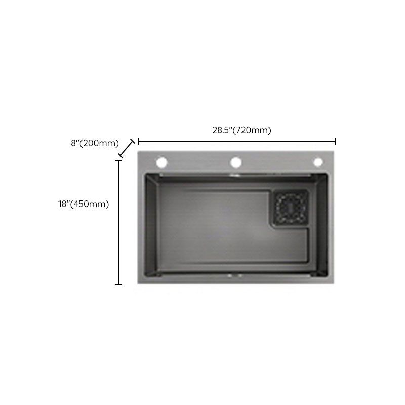 Contemporary Black Sink Stainless Steel Kitchen Sink with Soundproofing
