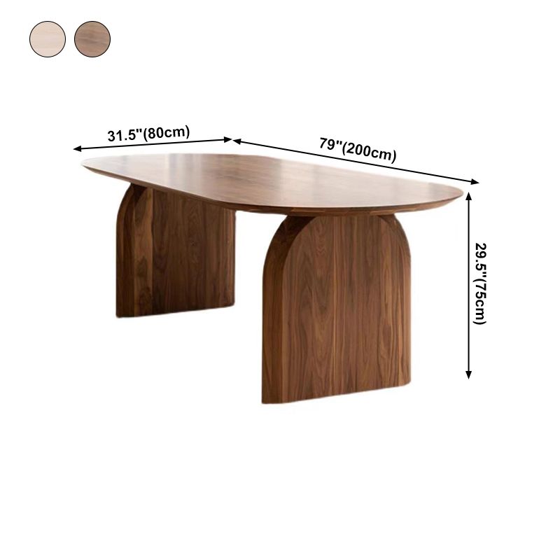 Zeitgenössischer Stil Oval Möbel Doppelte Sockel Massivholz Esstisch