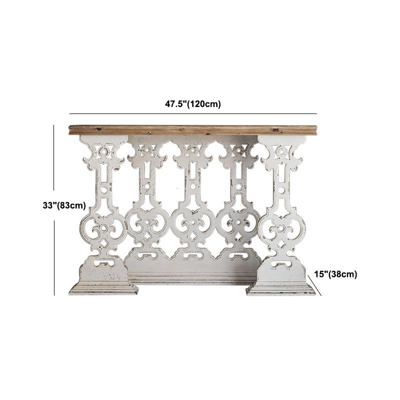 French Country Rectangle Console Sofa Table Wooden Console Accent Table for Hall