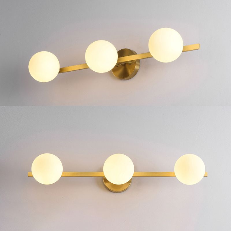 Bubble Sconce Light Fixture Minimalist Style Metal Gold Wall Lighting Fixture for Bathroom