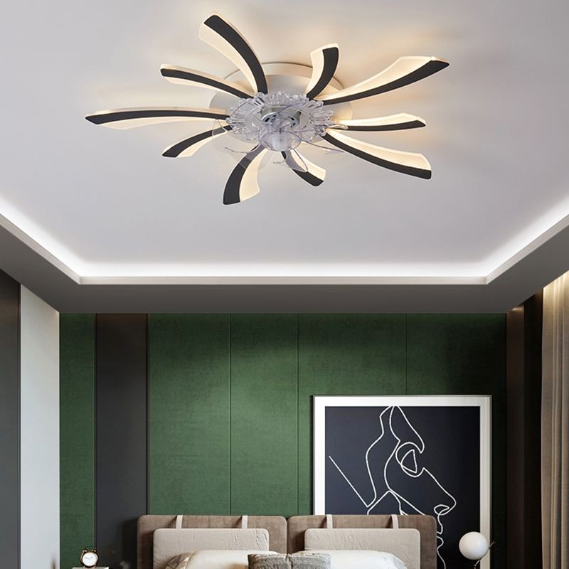 Nordic Geometric Fan Light Metal Multi Light LED Flush Mount Light for Living Room