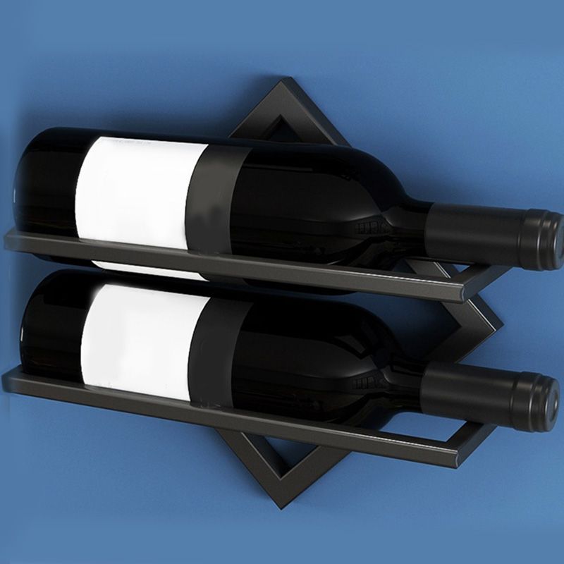 Metal Wall Mounted Wine Rack Glam Simple Bottle Holder for Kitchen